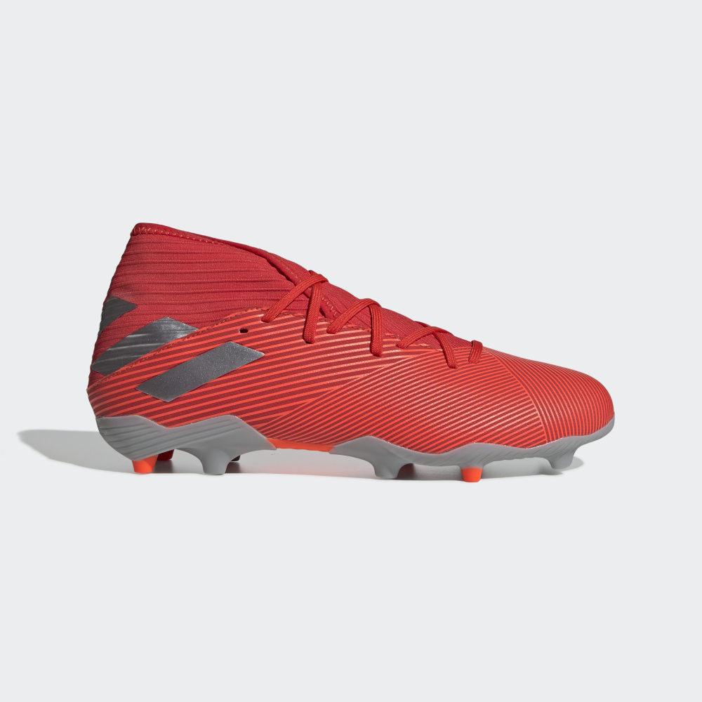 Ghete Fotbal Adidas Nemeziz 19.3 Firm Ground Dama Romania - Rosii/Argintii Metal/Rosii F34389